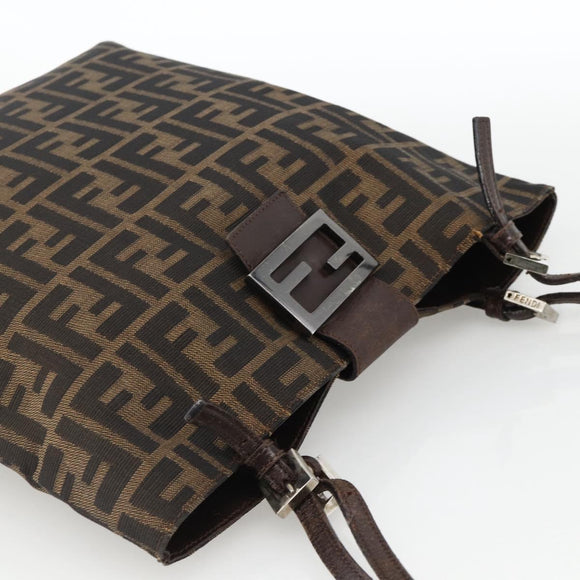 FENDI Zucca Canvas Tote Bag Black Brown Auth ka3797A