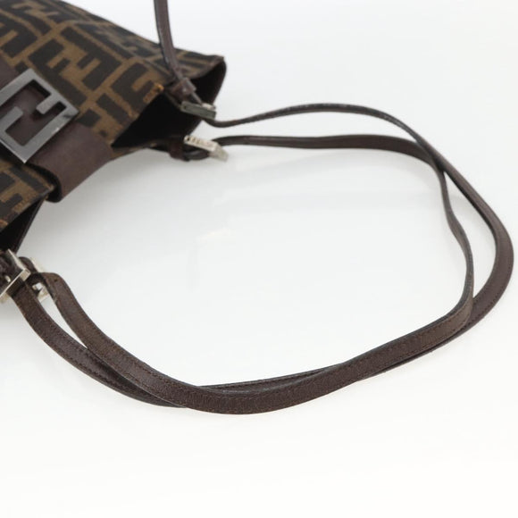 FENDI Zucca Canvas Tote Bag Black Brown Auth ka3797A