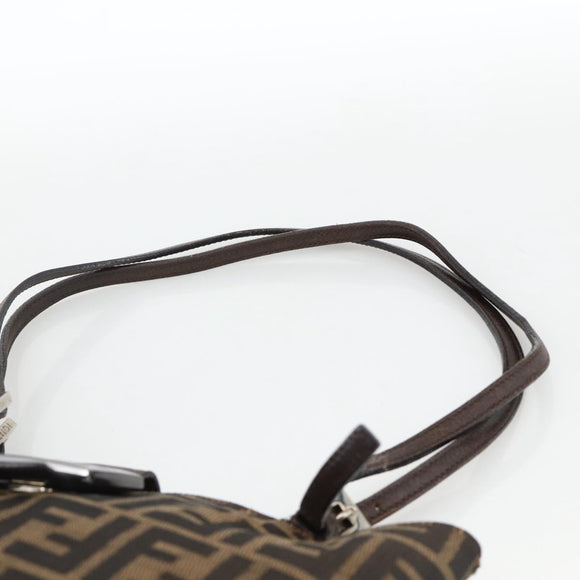 FENDI Zucca Canvas Tote Bag Black Brown Auth ka3797A