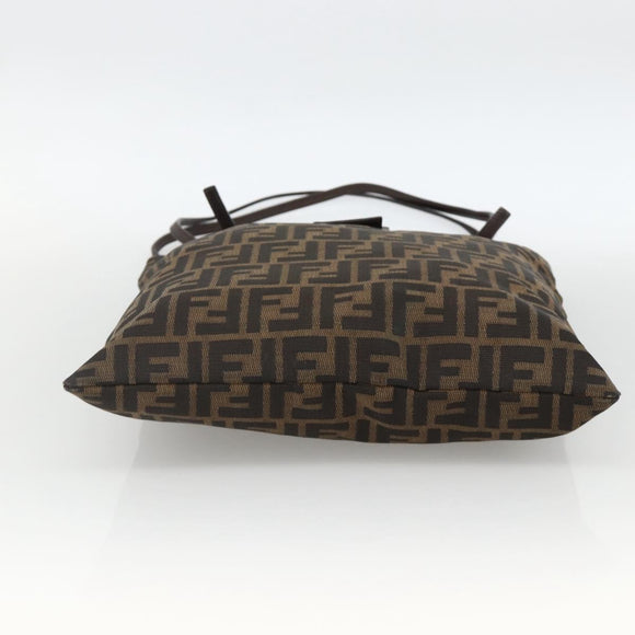 FENDI Zucca Canvas Tote Bag Black Brown Auth ka3797A