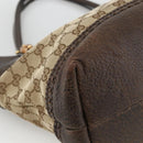 GUCCI GG Canvas Bamboo Tote Bag Black Gold 353125 Auth ka3798-14