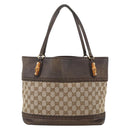 GUCCI GG Canvas Bamboo Tote Bag Black Gold 353125 Auth ka3798-2