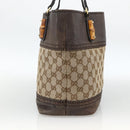 GUCCI GG Canvas Bamboo Tote Bag Black Gold 353125 Auth ka3798-3