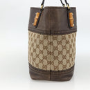 GUCCI GG Canvas Bamboo Tote Bag Black Gold 353125 Auth ka3798-4