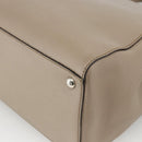 FENDI To joule Hand Bag Leather 2way Beige Silver Auth ka3800-16