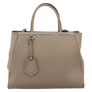FENDI To joule Hand Bag Leather 2way Beige Silver Auth ka3800-13