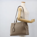 FENDI To joule Hand Bag Leather 2way Beige Silver Auth ka3800-27