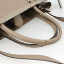 FENDI To joule Hand Bag Leather 2way Beige Silver Auth ka3800-7