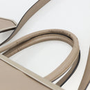 FENDI To joule Hand Bag Leather 2way Beige Silver Auth ka3800-8
