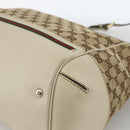 GUCCI GG Canvas Web Sherry Line Hand Bag 2way Beige Red 257349 Auth ka3801-10