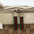 GUCCI GG Canvas Web Sherry Line Hand Bag 2way Beige Red 257349 Auth ka3801-18