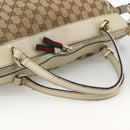 GUCCI GG Canvas Web Sherry Line Hand Bag 2way Beige Red 257349 Auth ka3801-7
