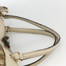 GUCCI GG Canvas Web Sherry Line Hand Bag 2way Beige Red 257349 Auth ka3801-8