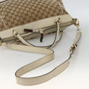 GUCCI GG Canvas Web Sherry Line Hand Bag 2way Beige Red 257349 Auth ka3801-9