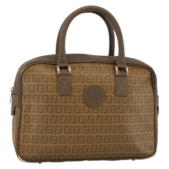 FENDI Zucchino Canvas Hand Bag Beige Auth ka3802