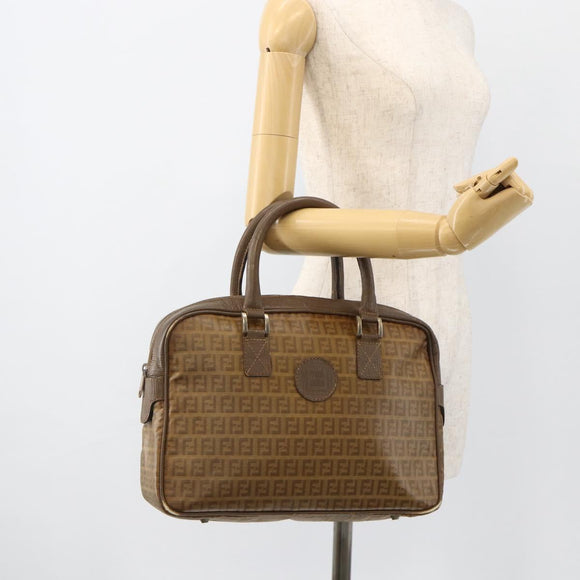 FENDI Zucchino Canvas Hand Bag Beige Auth ka3802