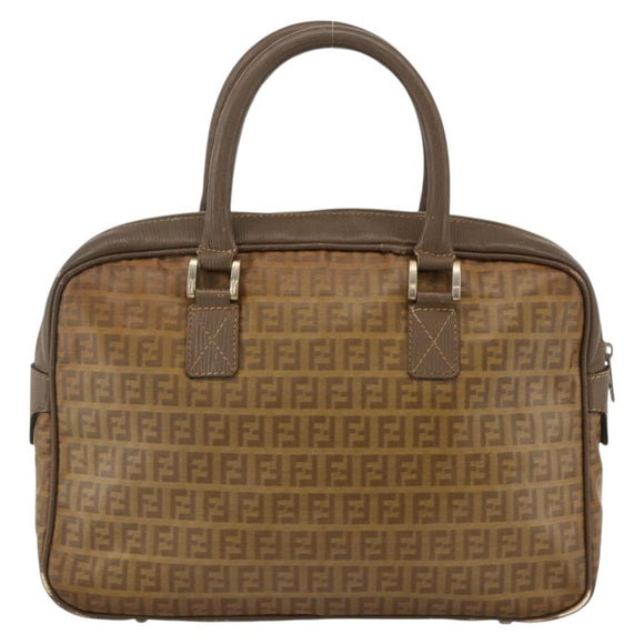 FENDI Zucchino Canvas Hand Bag Beige Auth ka3802