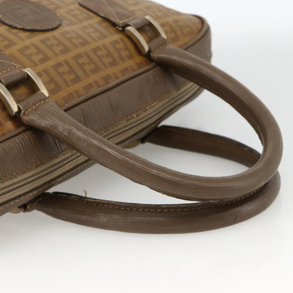FENDI Zucchino Canvas Hand Bag Beige Auth ka3802