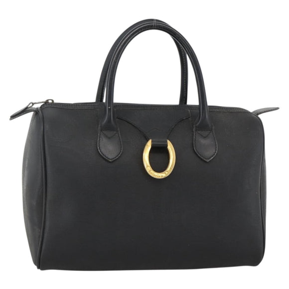 Christian Dior Trotter Canvas Hand Bag Black Gold Auth ka3805