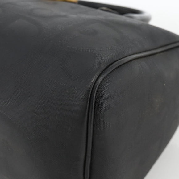 Christian Dior Trotter Canvas Hand Bag Black Gold Auth ka3805