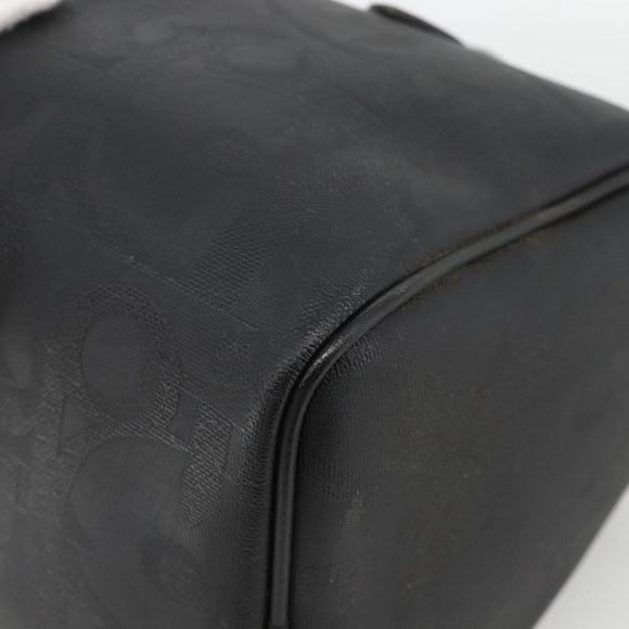 Christian Dior Trotter Canvas Hand Bag Black Gold Auth ka3805