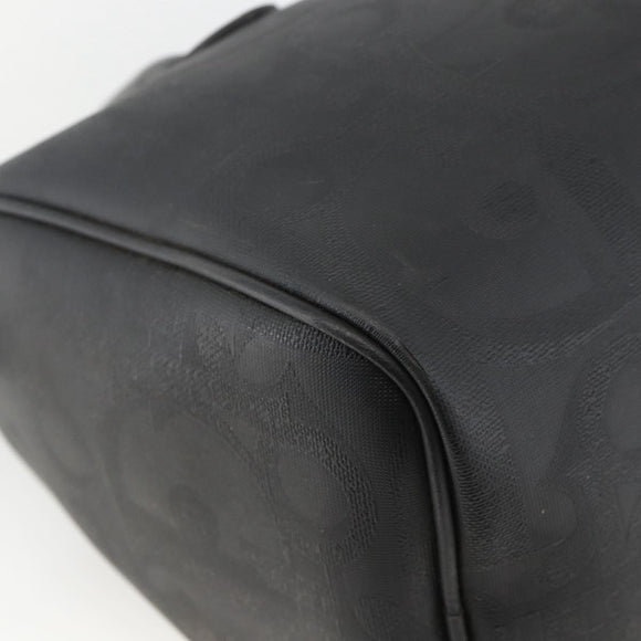 Christian Dior Trotter Canvas Hand Bag Black Gold Auth ka3805