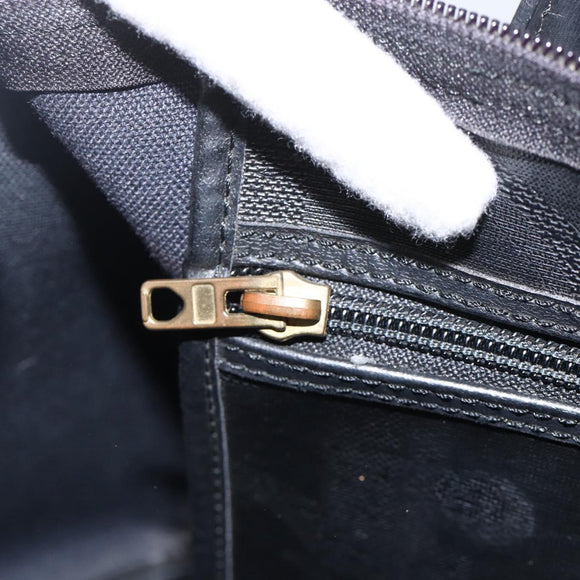 Christian Dior Trotter Canvas Hand Bag Black Gold Auth ka3805