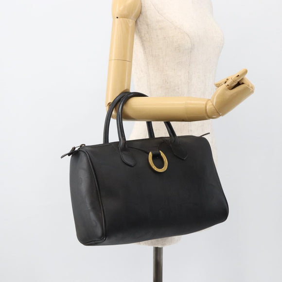 Christian Dior Trotter Canvas Hand Bag Black Gold Auth ka3805