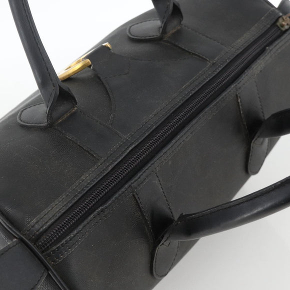 Christian Dior Trotter Canvas Hand Bag Black Gold Auth ka3805