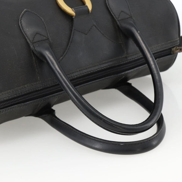 Christian Dior Trotter Canvas Hand Bag Black Gold Auth ka3805