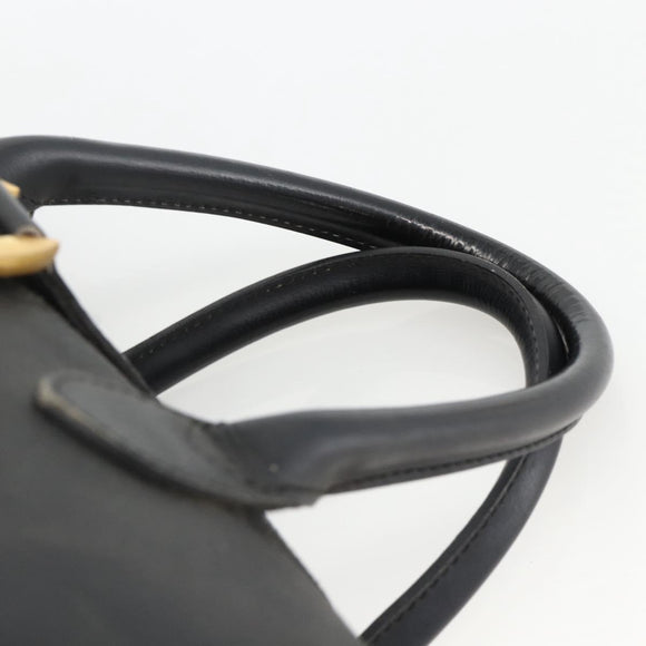 Christian Dior Trotter Canvas Hand Bag Black Gold Auth ka3805