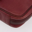 CARTIER Must Line Shoulder Bag Leather Bordeaux Gold Auth ka3812-15