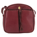CARTIER Must Line Shoulder Bag Leather Bordeaux Gold Auth ka3812-2