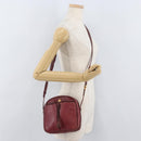 CARTIER Must Line Shoulder Bag Leather Bordeaux Gold Auth ka3812-23