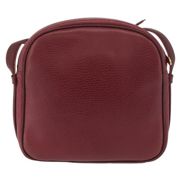 CARTIER Must Line Shoulder Bag Leather Bordeaux Gold Auth ka3812 - 0