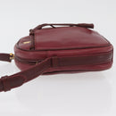 CARTIER Must Line Shoulder Bag Leather Bordeaux Gold Auth ka3812-4