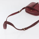 CARTIER Must Line Shoulder Bag Leather Bordeaux Gold Auth ka3812-7