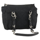 PRADA Chain Tote Bag Nylon Black Silver Auth ka3821-1