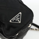 PRADA Chain Tote Bag Nylon Black Silver Auth ka3821-17