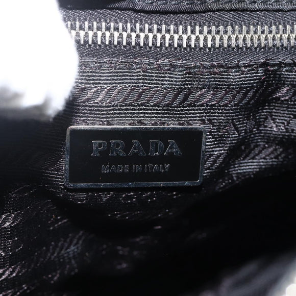 PRADA Chain Tote Bag Nylon Black Silver Auth ka3821