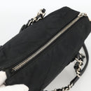 PRADA Chain Tote Bag Nylon Black Silver Auth ka3821-6