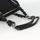 PRADA Chain Tote Bag Nylon Black Silver Auth ka3821-7