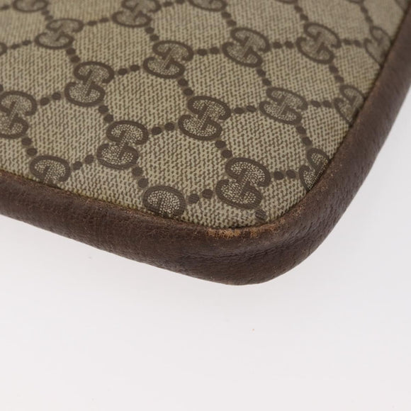 GUCCI GG Supreme Shoulder Bag PVC Beige Gold Auth ka3822
