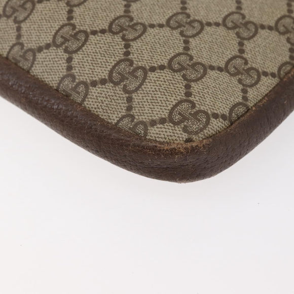 GUCCI GG Supreme Shoulder Bag PVC Beige Gold Auth ka3822