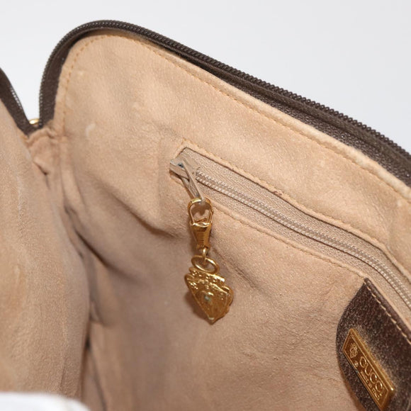 GUCCI GG Supreme Shoulder Bag PVC Beige Gold Auth ka3822