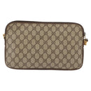 GUCCI GG Supreme Shoulder Bag PVC Beige Gold Auth ka3822-2