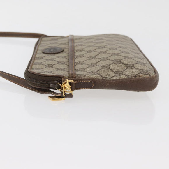 GUCCI GG Supreme Shoulder Bag PVC Beige Gold Auth ka3822