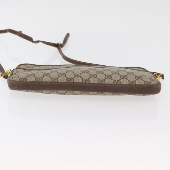 GUCCI GG Supreme Shoulder Bag PVC Beige Gold Auth ka3822