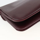 BALLY Shoulder Bag Leather Bordeaux Gold Auth ka3827A-16