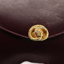 BALLY Shoulder Bag Leather Bordeaux Gold Auth ka3827A-17